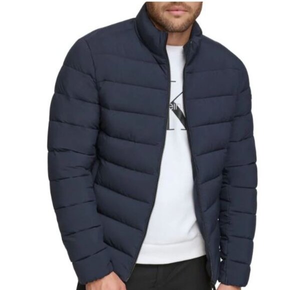 Calvin Klein Men’s Navy Packable Lightweight Down Puffer Jacket, Size M - Picture 1 of 7